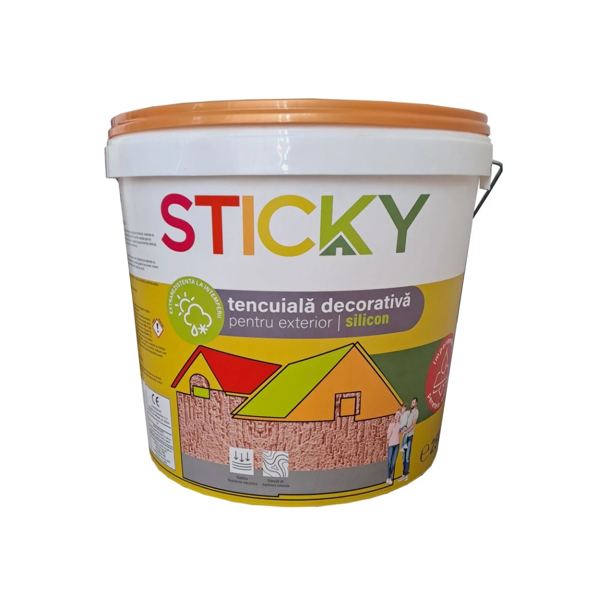 STICKY Tencuiala Decorativa cu Silicon, aspect scoarta de copac, 2 mm, 25 kg