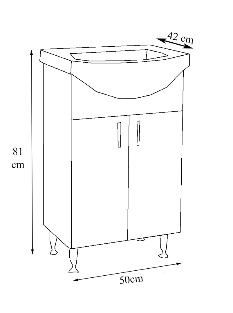 Mobilier baie, S001, 55 cm - imagine 5