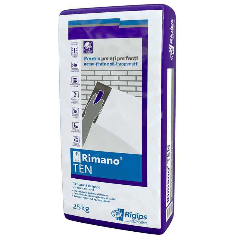 RIMANO TEN Rigips, tencuiala pe baza de ipsos, pentru interior