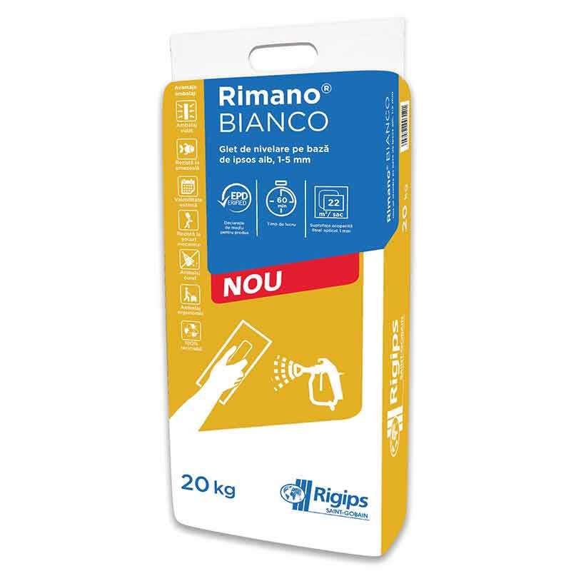 RIMANO BIANCO Rigips, glet de finisare pe baza de ipsos, pentru interior
