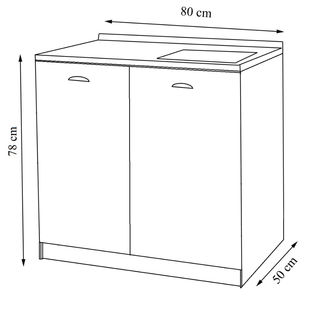 Masca bucatarie, SQUARE, 80 cm - imagine 4