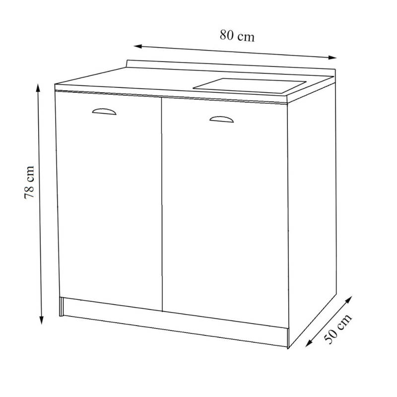 Masca bucatarie, SQUARE, 80 cm - imagine 3