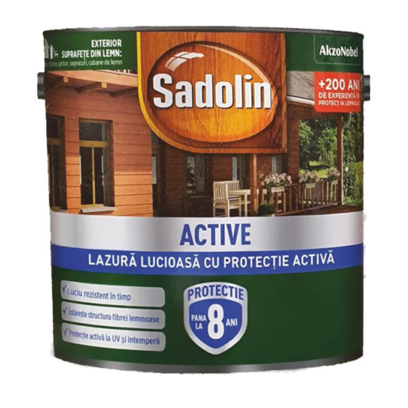 SADOLIN ACTIVE SB, Lazura lucioasa cu protectie activa, 750 ml