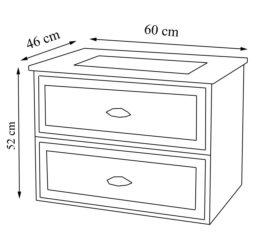 Mobilier baie suspendat, S796, 60 cm - imagine 4