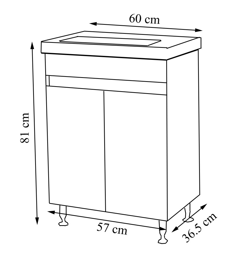 Mobilier baie, QUATTRO S286, 60cm - imagine 4