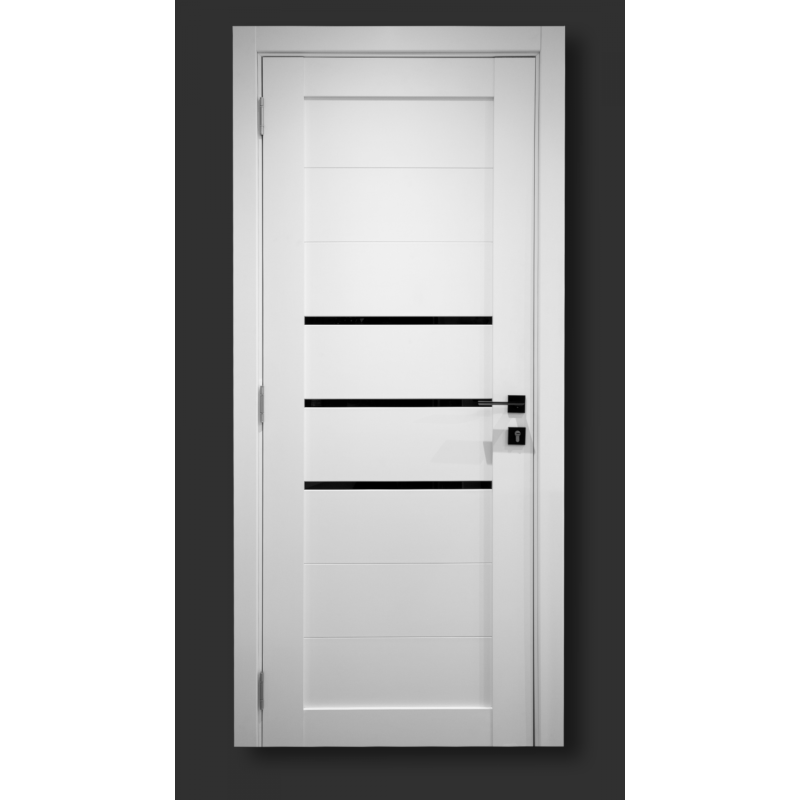 USA interior MDF 40, DECO 06 WHITE SILK MAT, cu sticlă neagră 60, 70, 80 cm - imagine 2