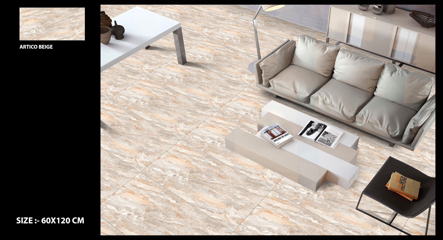 Gresie portelanata 120×60, ARTICO BEIGE - imagine 3