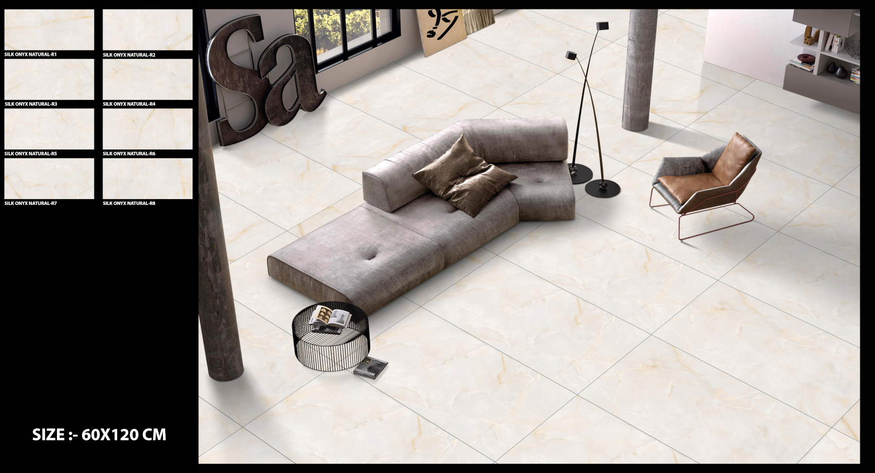 Gresie portelanata 120×60, SILK ONYX NATURAL - imagine 3