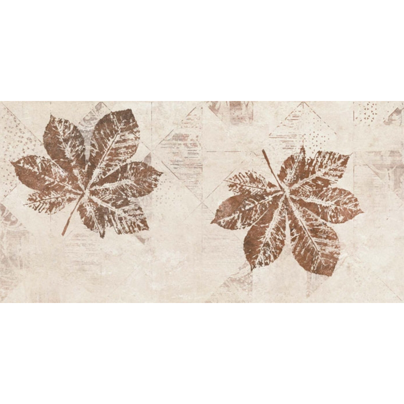 PETRA Beige Leaves, Faianta Decor, 25 x 50 cm, 3424